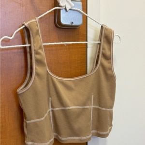 tan/white Free People tank